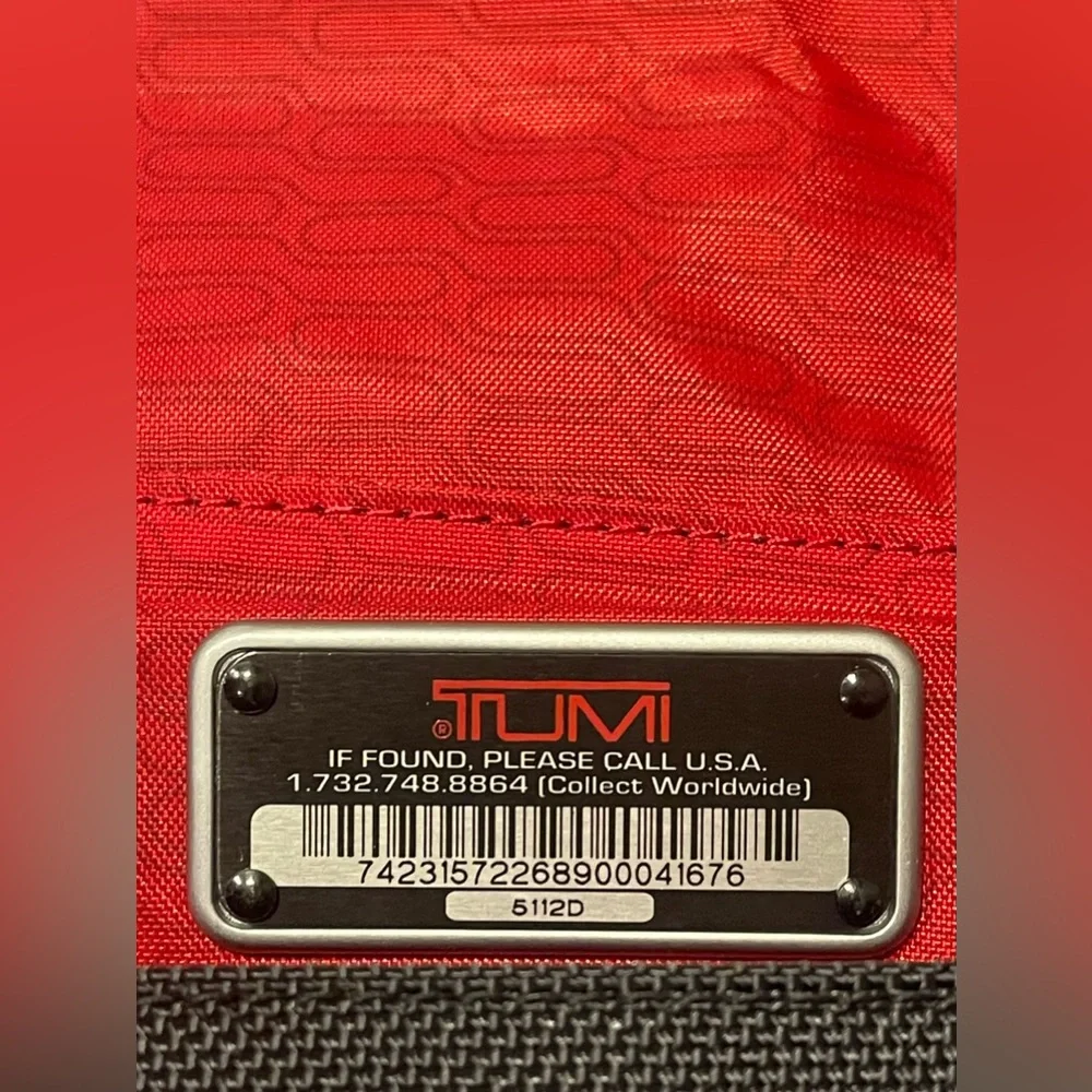 Tumi Nylon Expandable Messenger Laptop Bag In Black/Gray/Red Lining